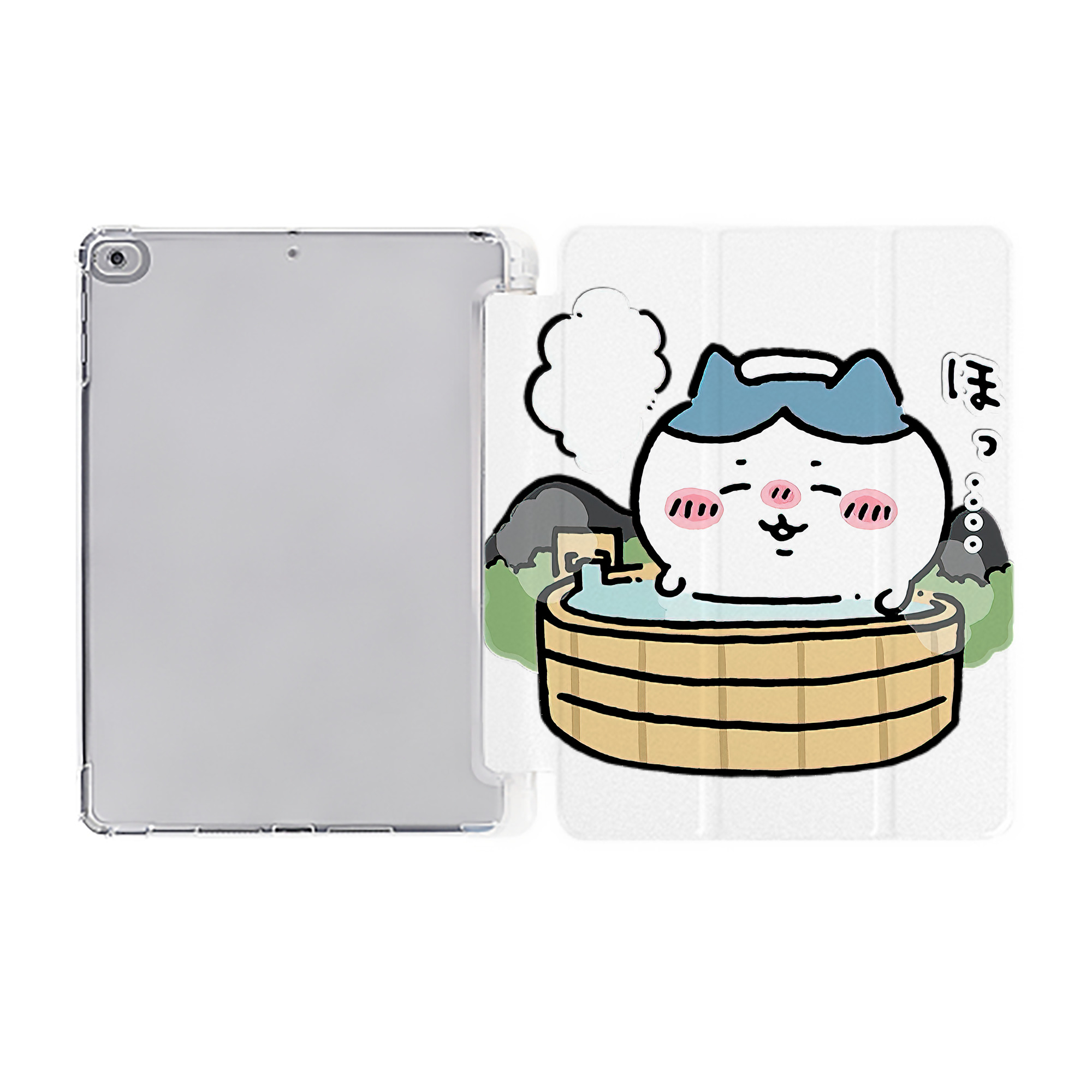 （画像用） ちいかわ ハチワレ Chii-kawa hachiware IPad ケース ペン収納付き 三つ折りスタンド PUレザー×シリコン 対応機種9.5/10.5/10.9インチ